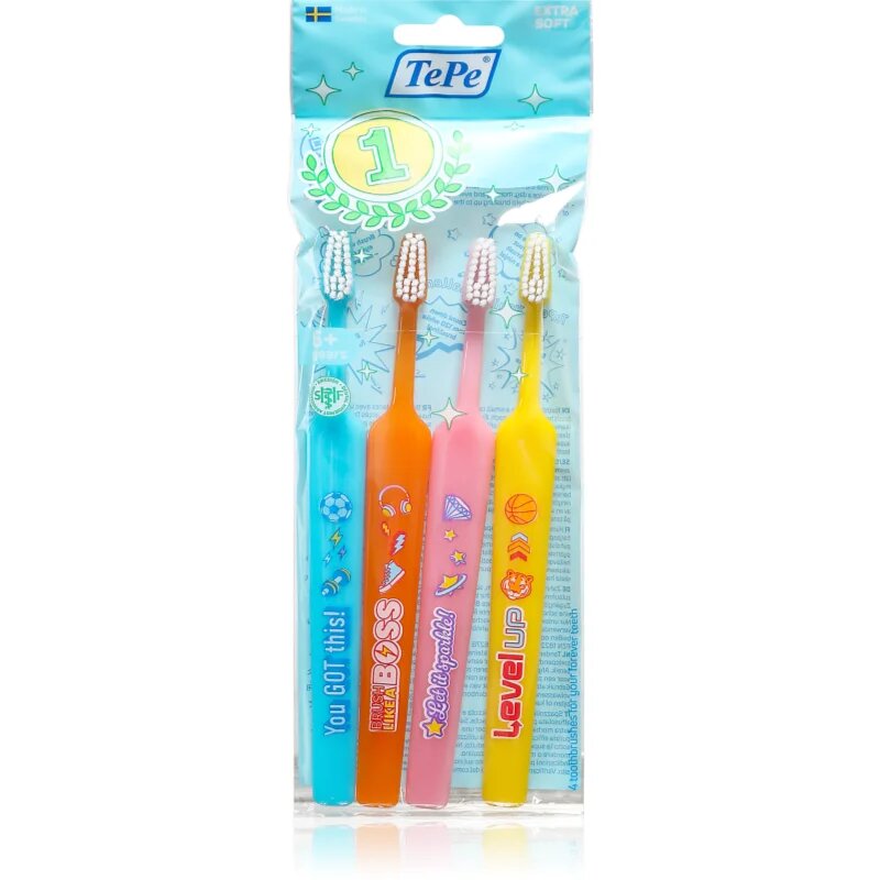 TePe Kids Extra Soft zobne ščetke ekstra soft za otroke 4 kos