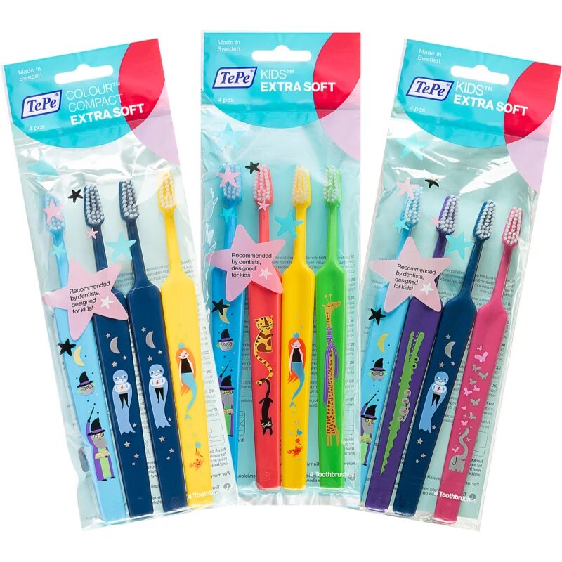 TePe Kids Extra Soft zobne ščetke ekstra soft za otroke 4 kos