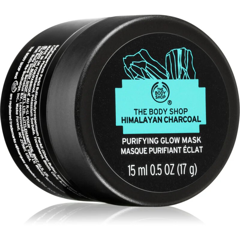 The Body Shop Himalayan Charcoal Purifying Glow Mask čistilna in posvetlitvena maska za obraz za mastno in problematično kožo 15 ml