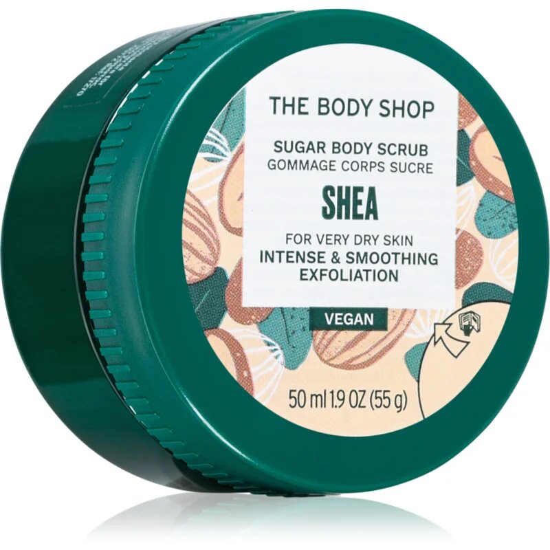 The Body Shop Shea Body Scrub sladkorni piling za telo z karitejevim maslom 50 ml