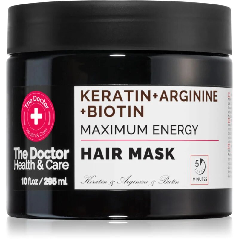 The Doctor Keratin + Arginine + Biotin Maximum Energy keratinska maska za lase 295 ml