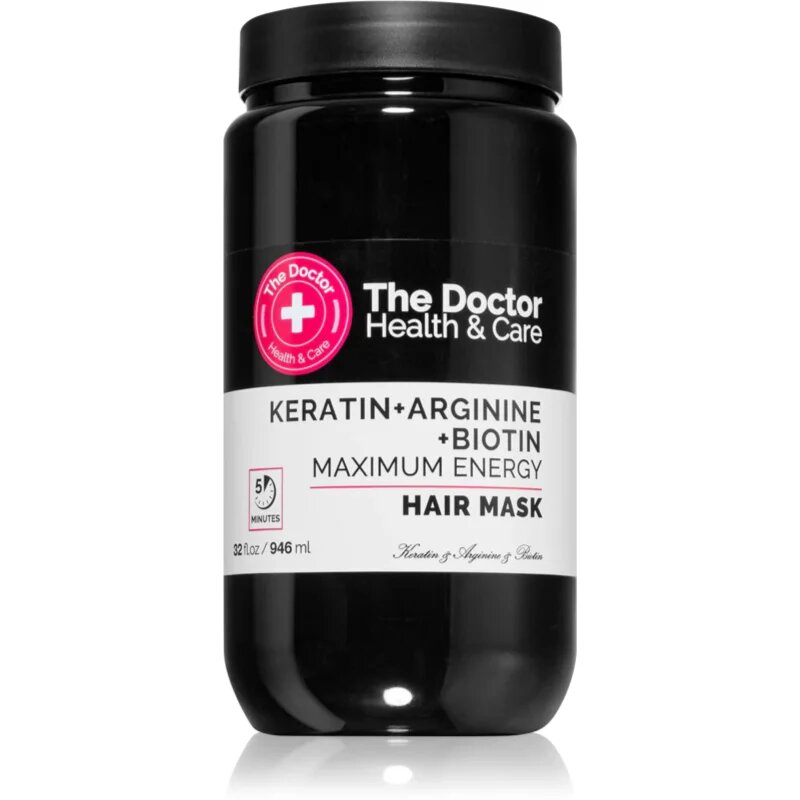 The Doctor Keratin + Arginine + Biotin Maximum Energy keratinska maska za lase 946 ml