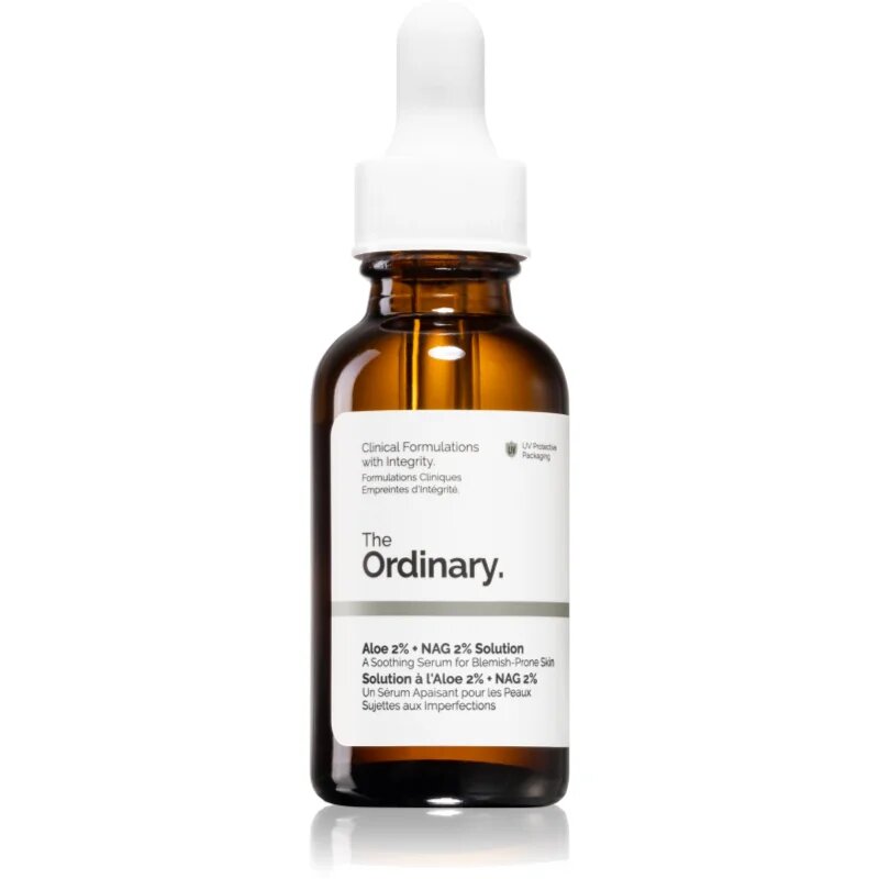 The Ordinary Aloe 2% + NAG 2% Solution pomirjajoči serum proti aknam 30 ml