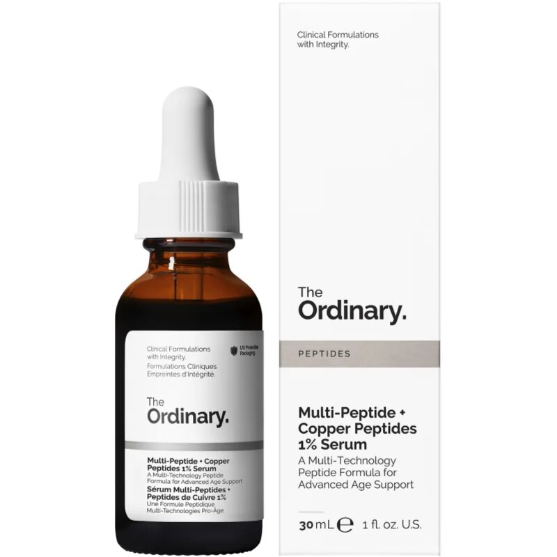 The Ordinary Multi-Peptide + Copper Peptides 1% posvetlitveni serum proti gubam 30 ml
