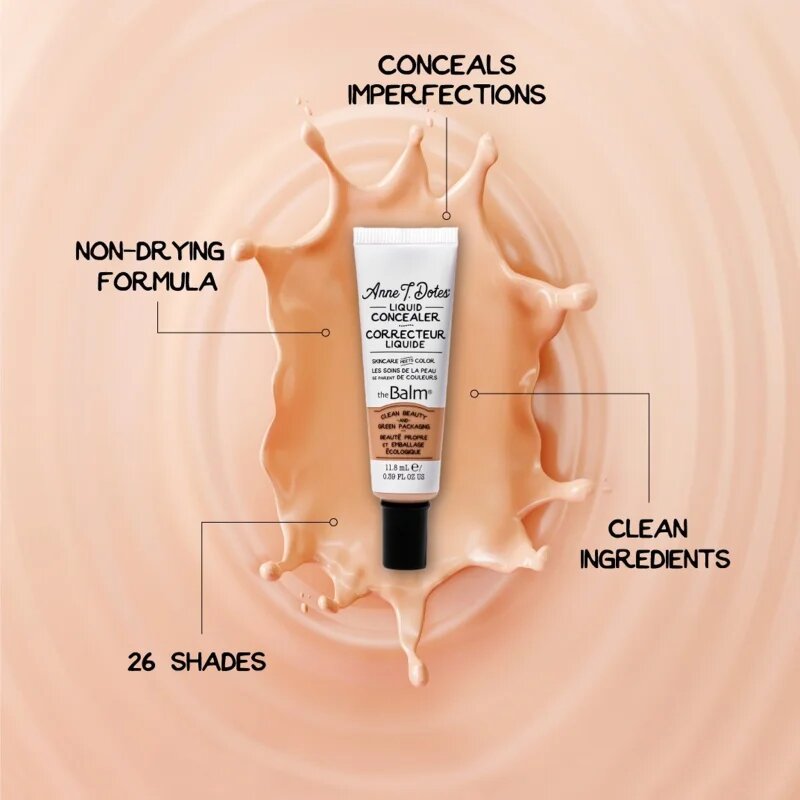theBalm Anne T. Dotes® Liquid Concealer tekoči korektor za polno prekrivanje odtenek #7 Warm Fair 11.8 ml