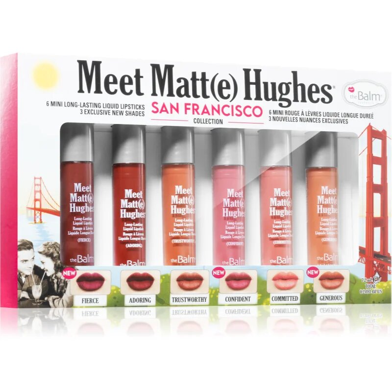 theBalm Meet Matt(e) Hughes Mini Kit San Francisco set tekočih šmink za dolgoobstojen učinek 6 kos