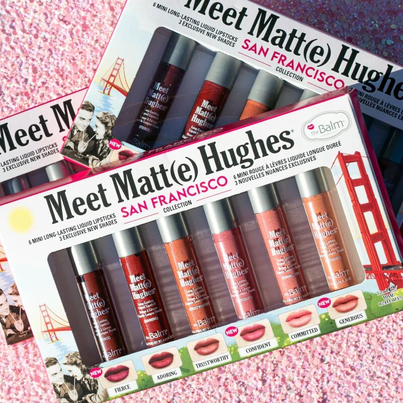 theBalm Meet Matt(e) Hughes Mini Kit San Francisco set tekočih šmink za dolgoobstojen učinek 6 kos