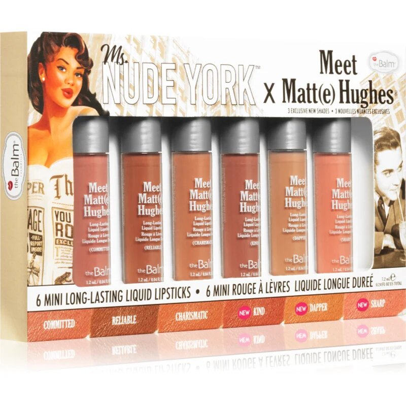 theBalm Meet Matt(e) Hughes X Ms. Nude York set tekočih šmink z mat učinkom