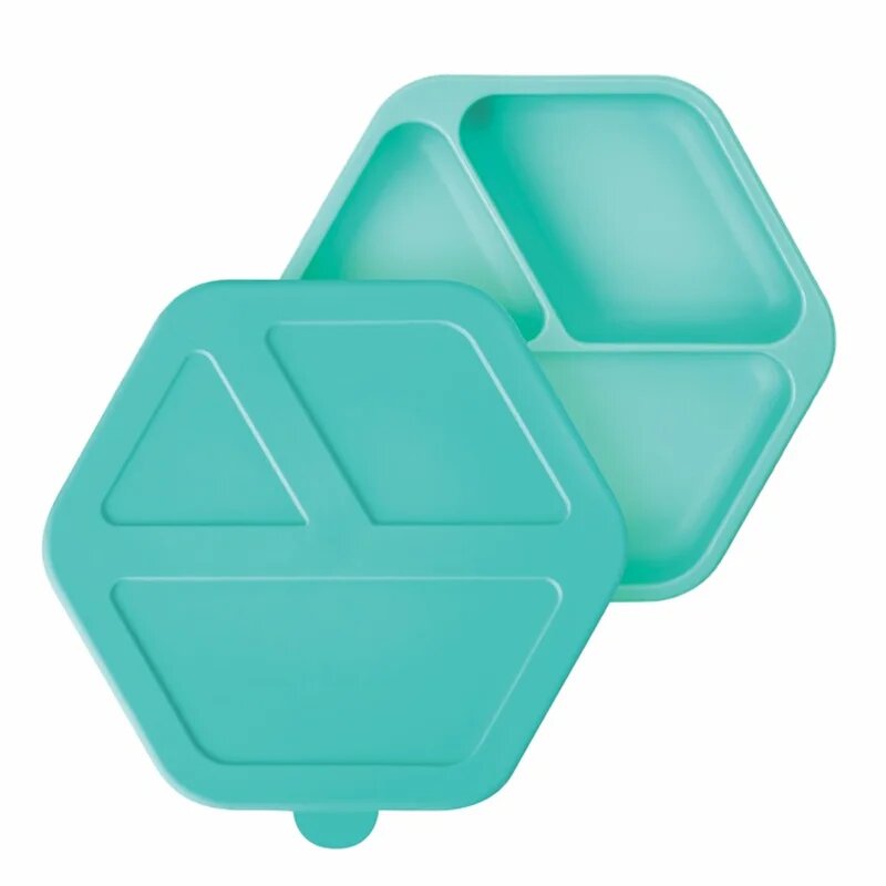 Tiny Twinkle Silicone Plate deljeni krožnik s pokrovčkom Mint 1 kos