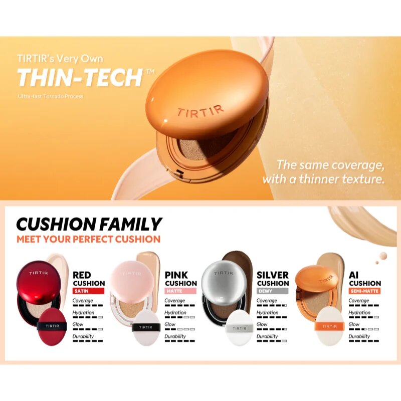 TIRTIR Mask Fit AI Filter Cushion dolgoobstojni tekoči puder v gobici z mat učinkom odtenek 15C Fair Porcelain 18 g