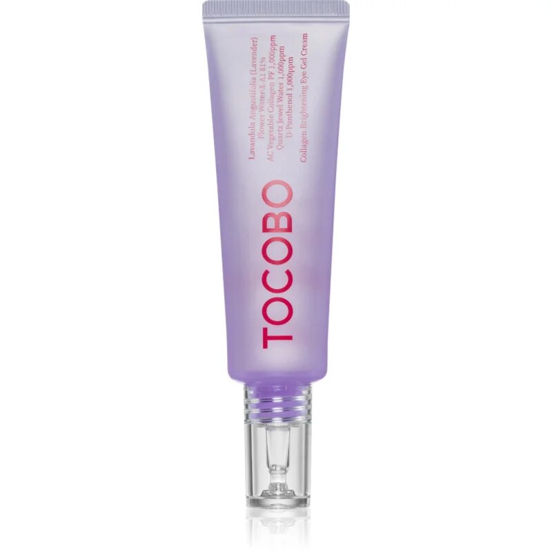 TOCOBO Collagen Brightening Eye Gel Cream krema proti gubam za predel okoli oči za redukcijo oteklin in temnih kolobarjev s sivko 30 ml