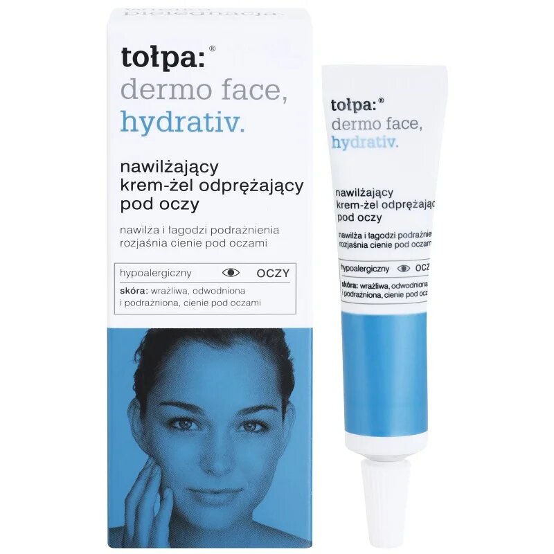 Tołpa Dermo Face Hydrativ gelasta krema za predel okoli oči proti podočnjakom 10 ml