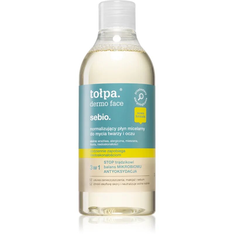 Tołpa Dermo Face Sebio micelarna voda 3v1 za kožo z nepravilnostmi 400 ml