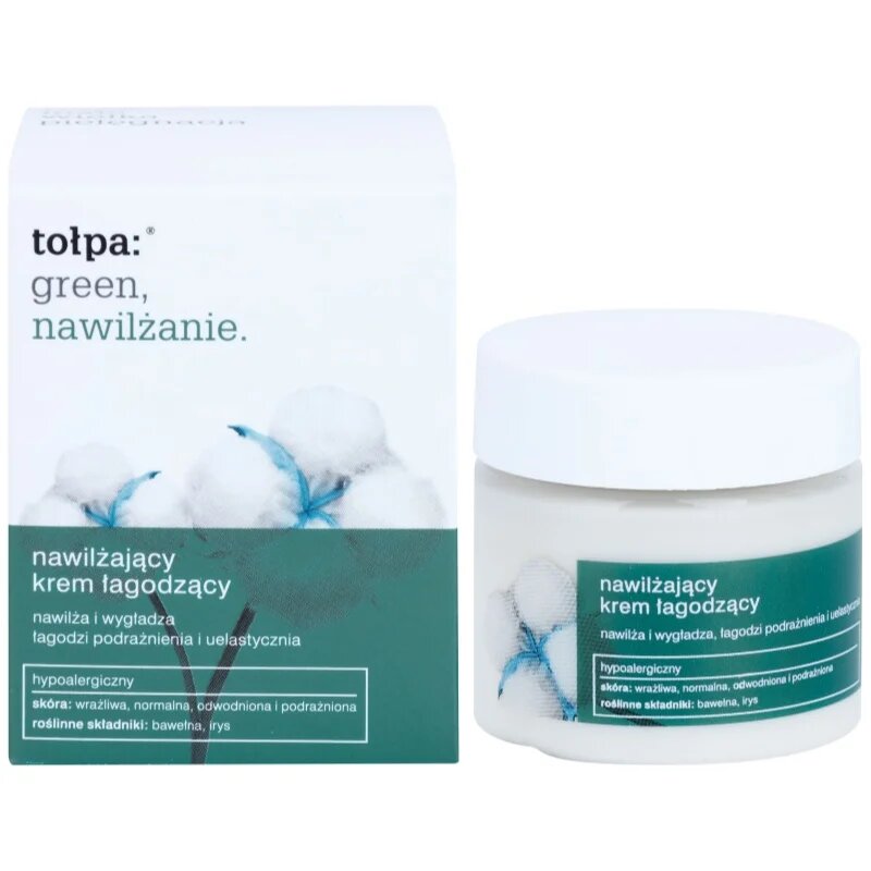 Tołpa Green Moisturizing pomirjevalna in vlažilna krema z gladilnim učinkom 50 ml