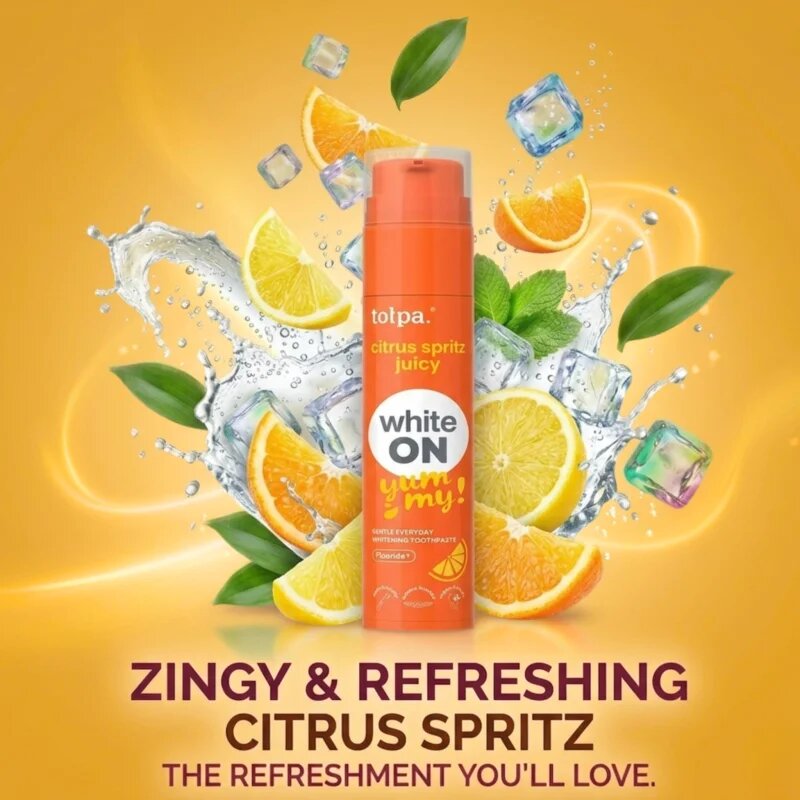 Tołpa On White Yummy zobna pasta za beljenje zob okus Citrus Spritz 60 g