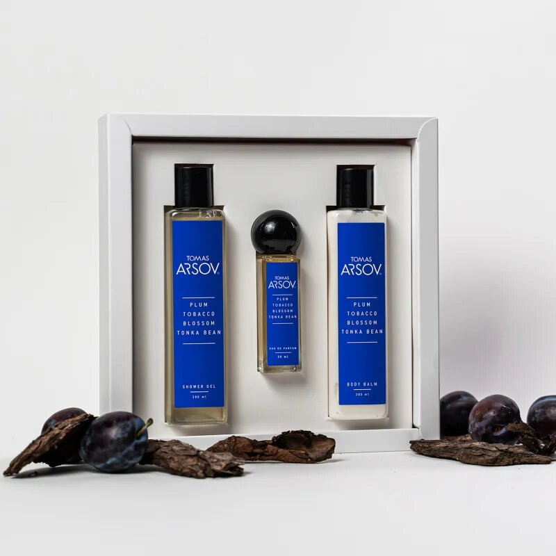 Tomas Arsov Plum Tobacco Blossom Tonka Bean darilni set uniseks 3 kos