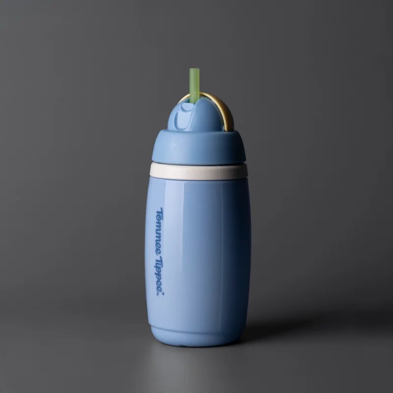 Tommee Tippee Active Cup skodelica s slamico Blue 12m+ 1 kos