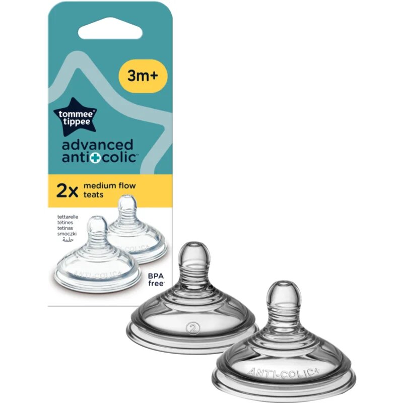 Tommee Tippee Advanced Anti-Colic cucelj za stekleničko Medium Flow 3m+ 2 kos