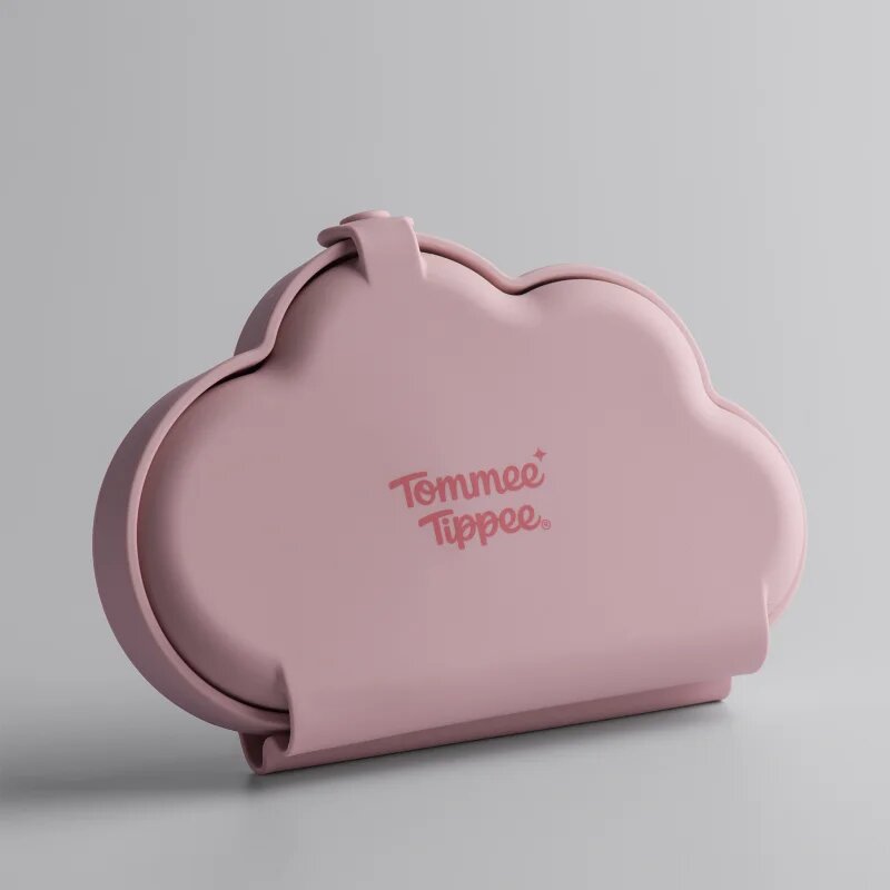 Tommee Tippee EasiStick™ Silicone Foldable Plate škatla za malico 4m+ Pink 1 kos