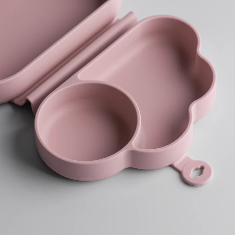 Tommee Tippee EasiStick™ Silicone Foldable Plate škatla za malico 4m+ Pink 1 kos