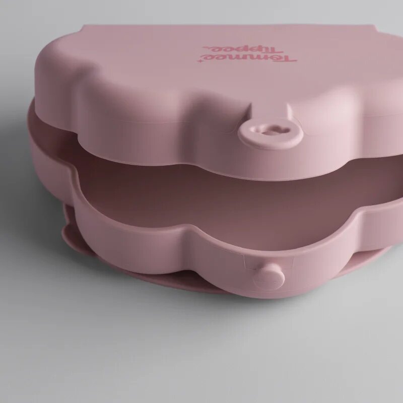 Tommee Tippee EasiStick™ Silicone Foldable Plate škatla za malico 4m+ Pink 1 kos