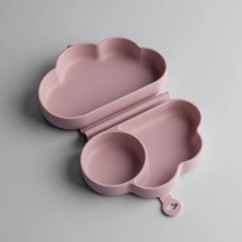 Tommee Tippee EasiStick™ Silicone Foldable Plate škatla za malico 4m+ Pink 1 kos
