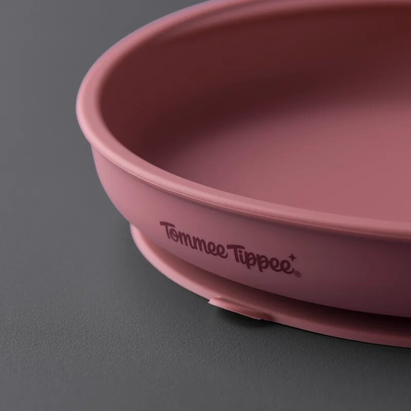 Tommee Tippee EasiStick™ Silicone Weaning Plate krožnik s priseskom 4m+ Pink 1 kos