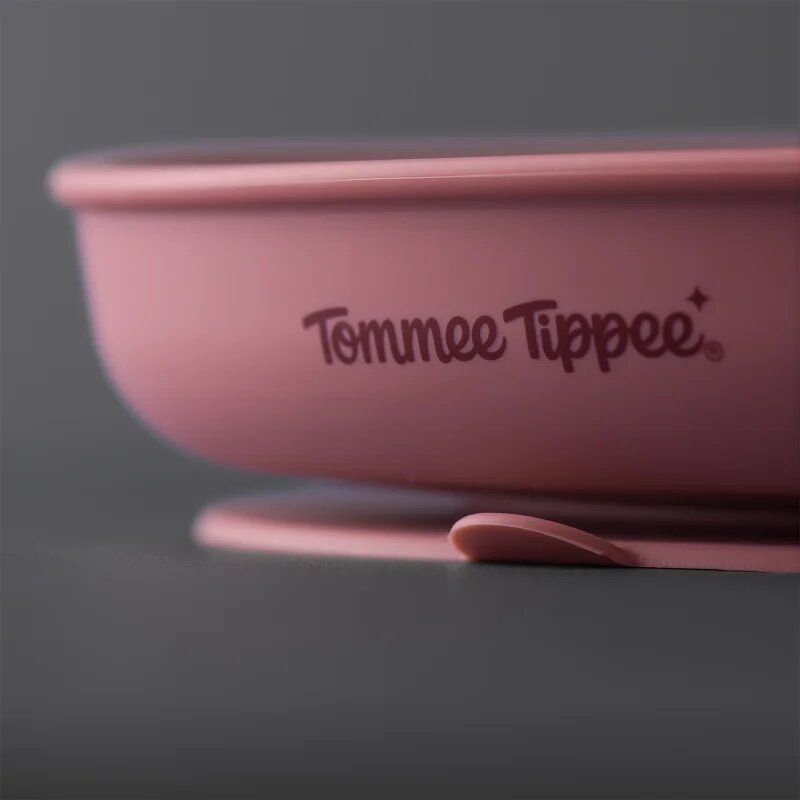 Tommee Tippee EasiStick™ Silicone Weaning Plate krožnik s priseskom 4m+ Pink 1 kos