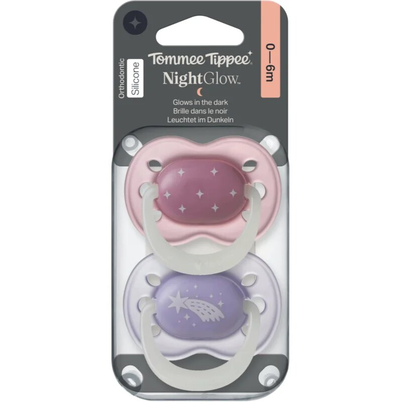 Tommee Tippee NightGlow Soother 0-6m duda Girl 2 kos