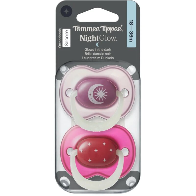 Tommee Tippee NightGlow Soother 18-36m duda Girl 2 kos