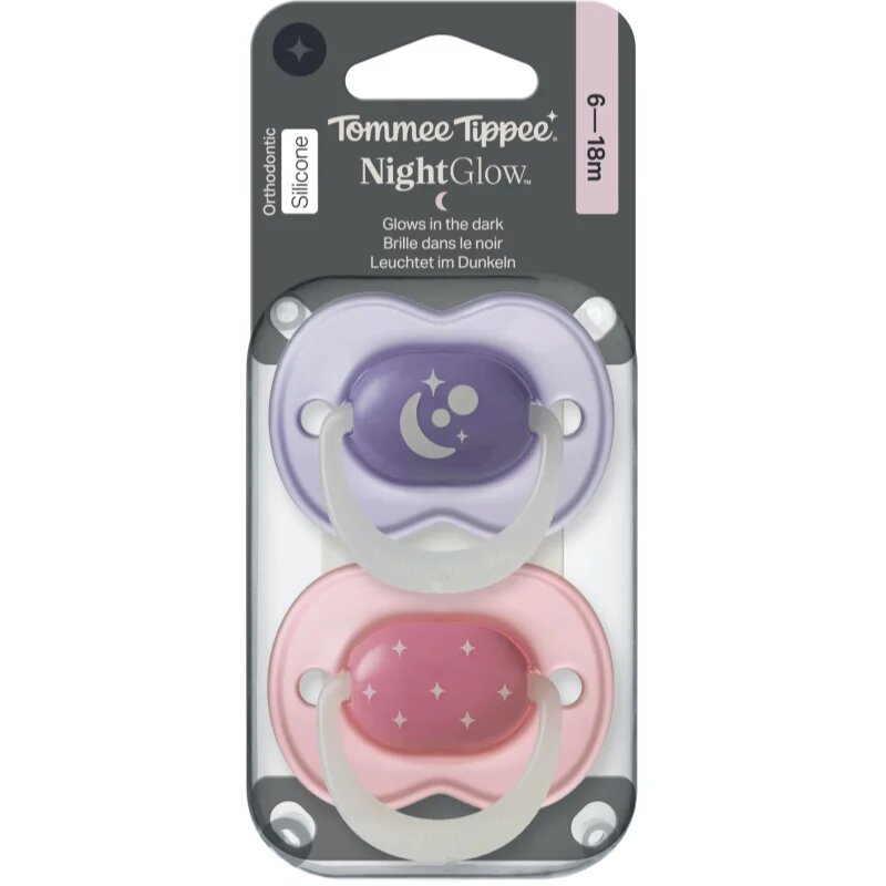 Tommee Tippee NightGlow Soother 6-18m duda Girl 2 kos