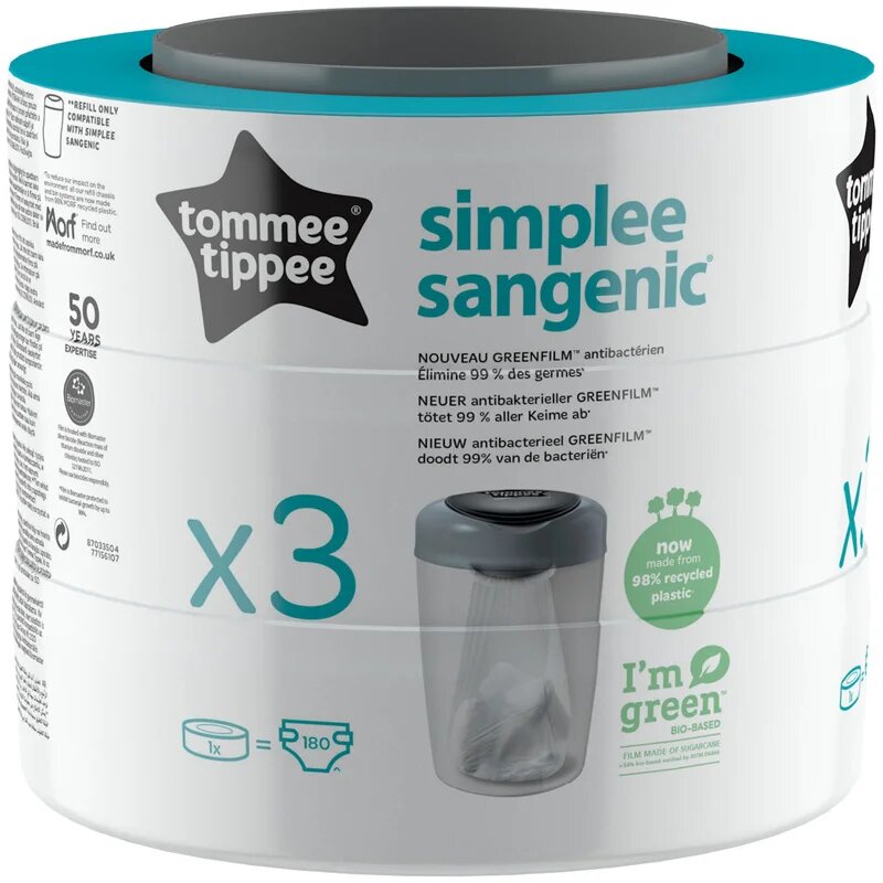 Tommee Tippee Simplee nadomestna kaseta 3 kos