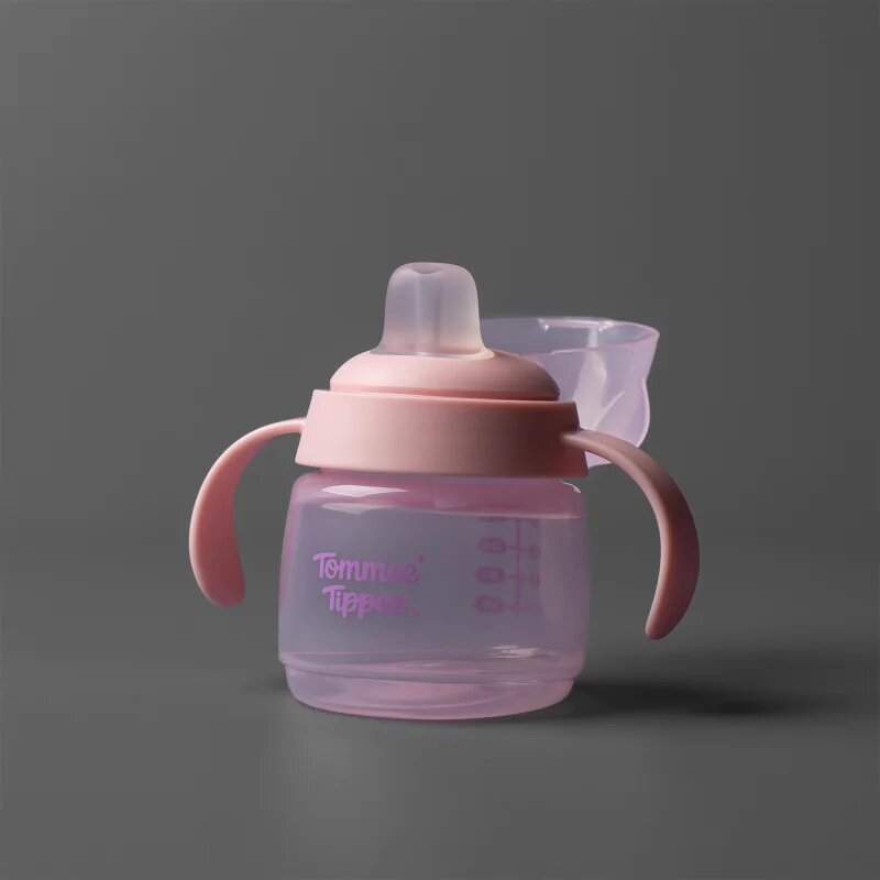 Tommee Tippee Transition Spout Cup lonček ki ne pušča 4m+ Pink 150 ml