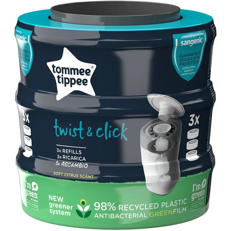 Tommee Tippee Twist & Click nadomestna kaseta 3 kos