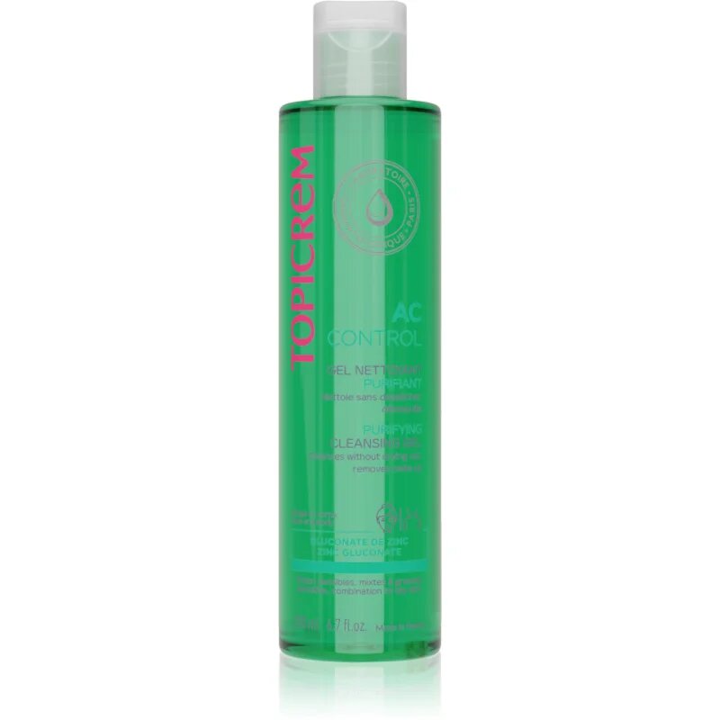 Topicrem AC Purifying Cleansing Gel globinsko čistilni gel za mastno občutljivo kožo 200 ml