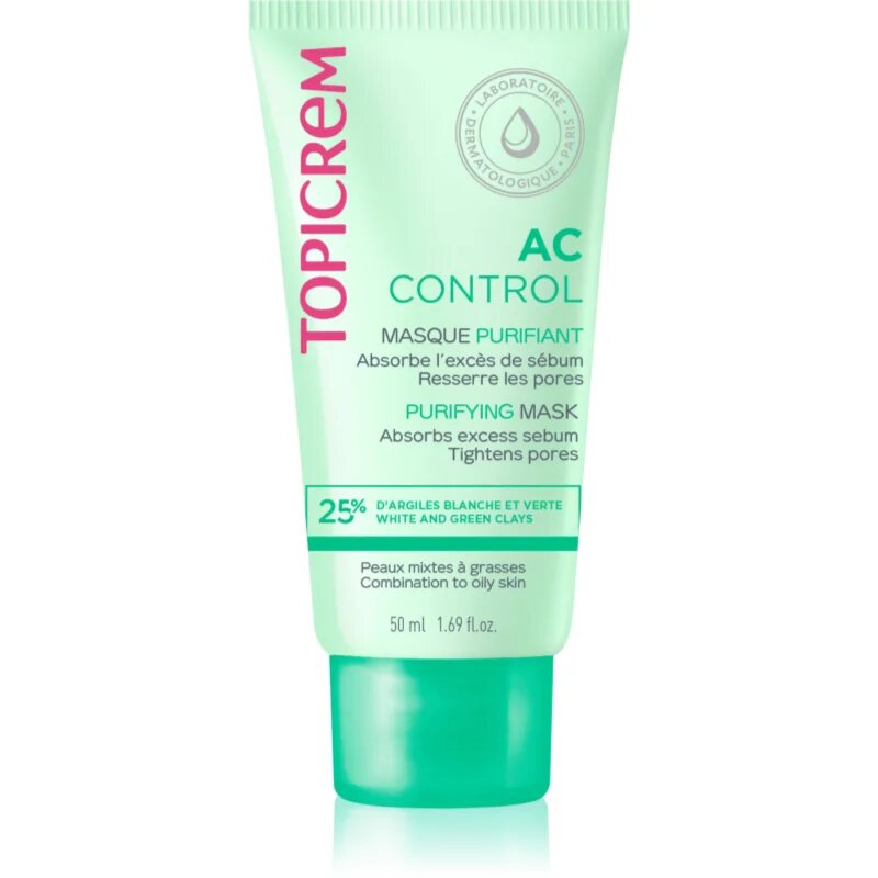 Topicrem AC Purifying Mask globoko čistilna maska za mastno in mešano kožo 50 ml