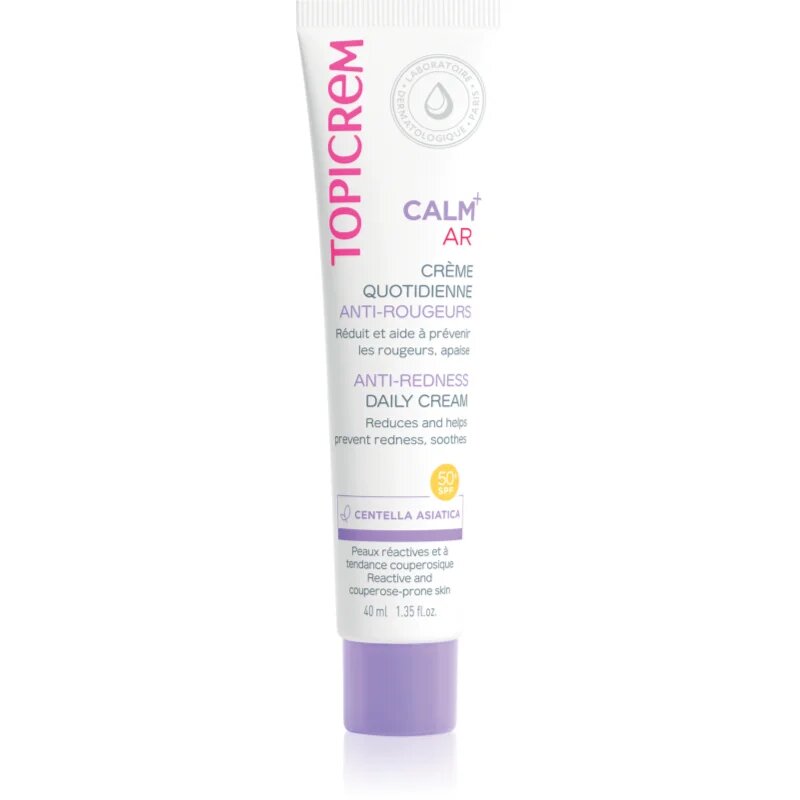 Topicrem CALM+ Anti-Redness Daily Cream pomirjajoča dnevna krema proti rdečici SPF 50+ 40 ml