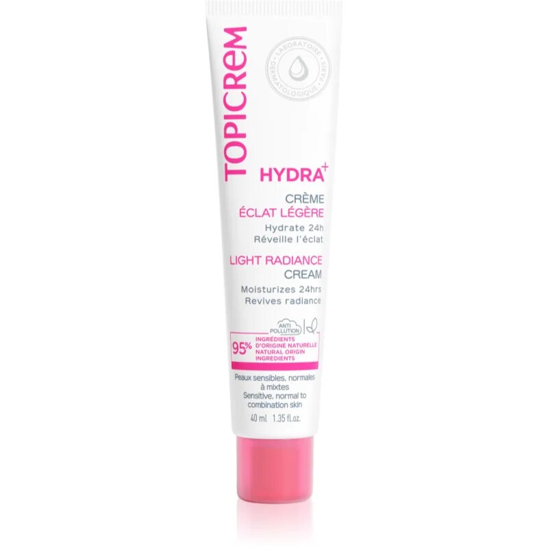 Topicrem Hydra+ Light Radiance Cream lahka vlažilna dnevna krema za normalno do mešano občutljivo kožo 40 ml
