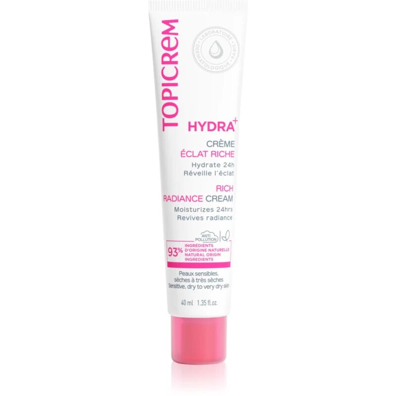 Topicrem Hydra+ Rich Radiance Cream intenzivna vlažilna krema za dan 40 ml