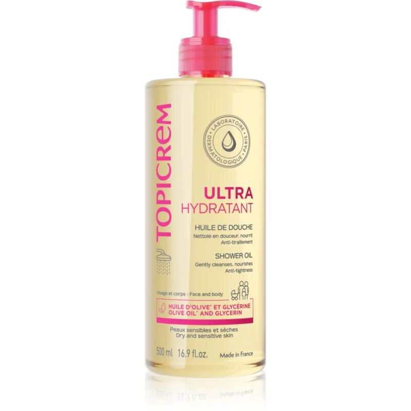 Topicrem UH BODY Shower Oil vlažilno čistilno olje za suho in občutljivo kožo 500 ml