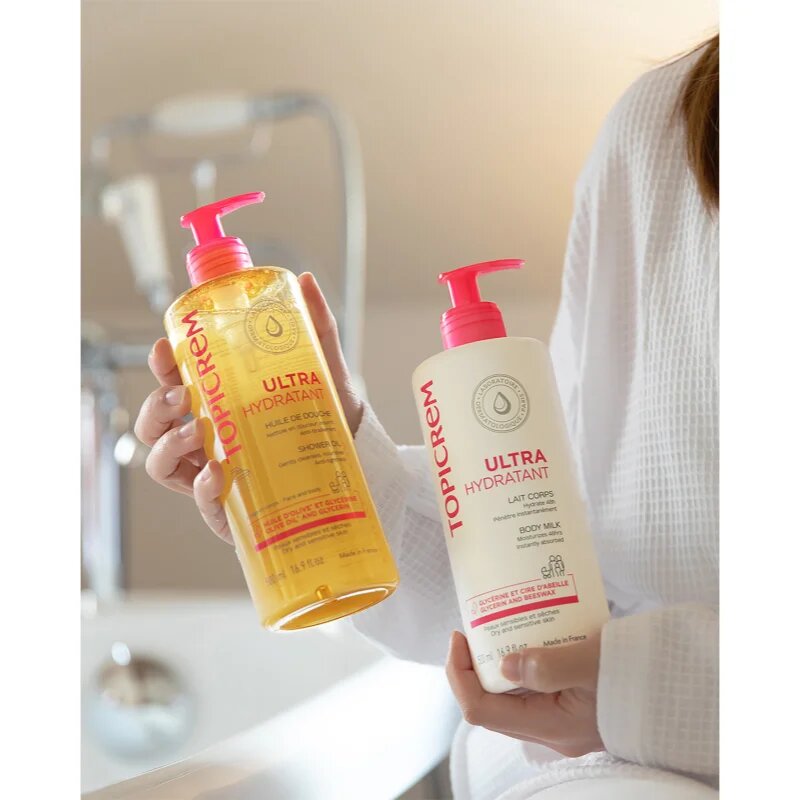 Topicrem UH BODY Shower Oil vlažilno čistilno olje za suho in občutljivo kožo 500 ml