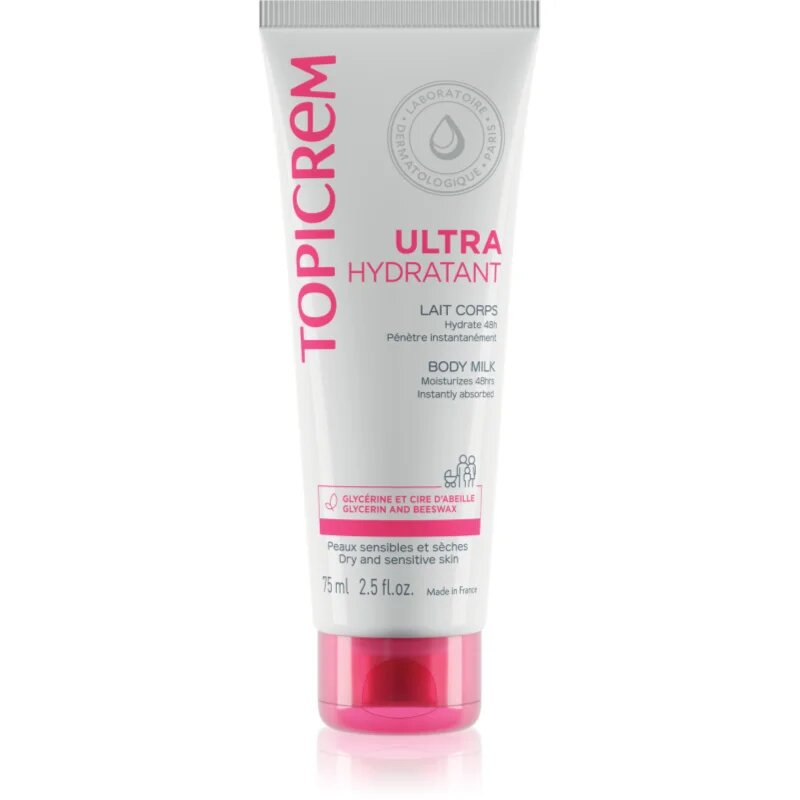 Topicrem UH BODY Ultra-Moisturizing Body Milk globinsko vlažilno mleko za telo za suho in občutljivo kožo 75 ml