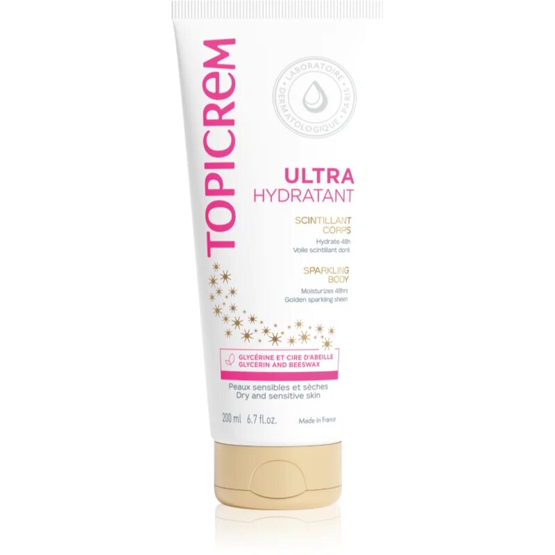 Topicrem UH BODY Ultra-Moisturizing Sparkling Body intenzivno vlažilni losjon za telo z bleščicami 200 ml