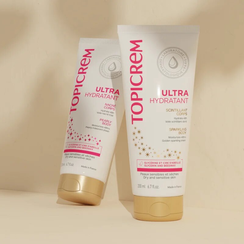 Topicrem UH BODY Ultra-Moisturizing Sparkling Body intenzivno vlažilni losjon za telo z bleščicami 200 ml