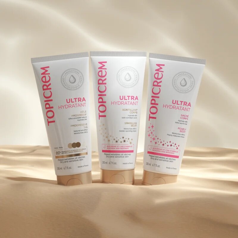 Topicrem UH BODY Ultra-Moisturizing Sparkling Body intenzivno vlažilni losjon za telo z bleščicami 200 ml