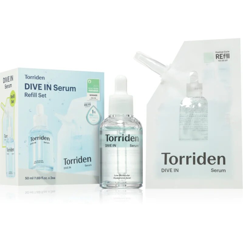 Torriden Dive In Serum Refill Set intenzivno vlažilni serum za osvetlitev kože + nadomestno polnilo 2x50 ml