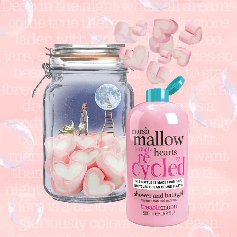 Treaclemoon Marshmallow Hearts gel za prhanje in kopanje 500 ml