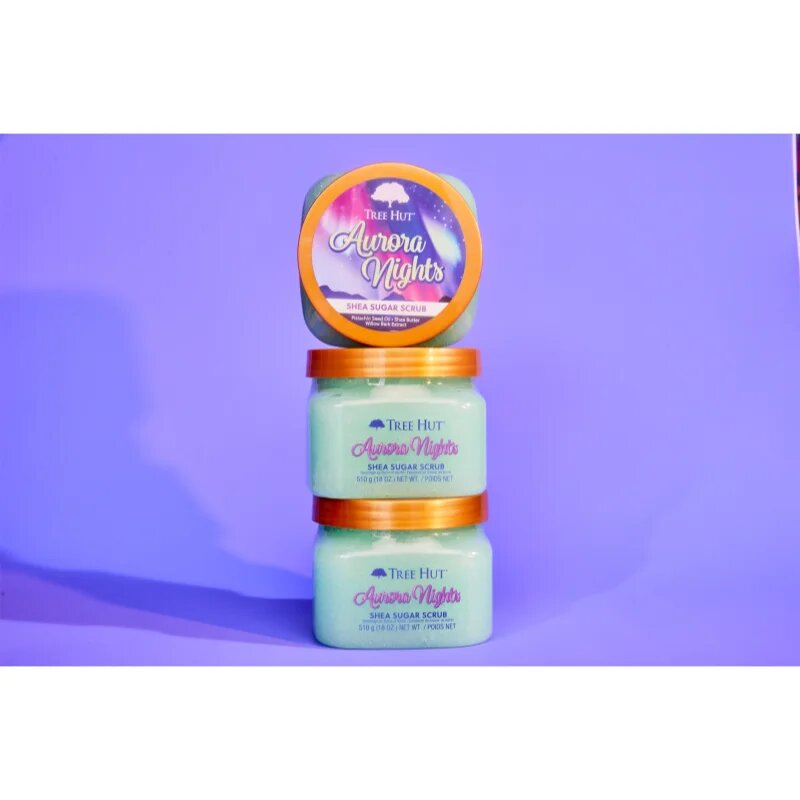 Tree Hut Shea Sugar Scrub Aurora Nights sladkorni piling z karitejevim maslom 510 g
