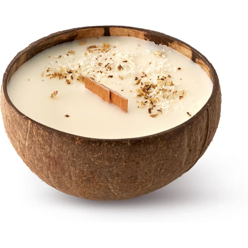 Tropicandle Coconut dišeča sveča z lesenim stenjem 350 ml