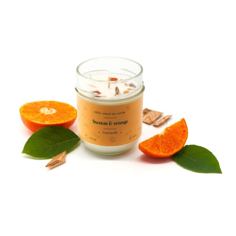 Tropicandle Incense & Orange dišeča sveča 170 ml